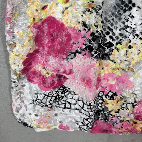 CJ Banks Womens Pullover Blouse Sheer Pink Floral Plus Size 3X - Picture 6 of 13